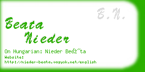 beata nieder business card